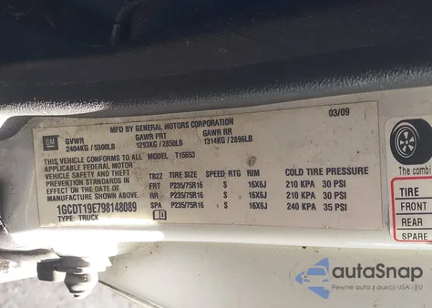 2009 Chevrolet Colorado Work Truck from USA, damaged, VIN 1GCDT19E798148089